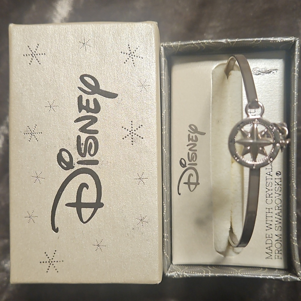 Disney Silver Compass Bracelet with Crystals